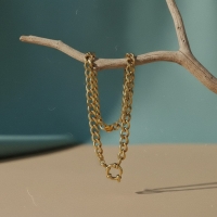 Stalen Bedelketting Gourmetschakel 7mm - Unieke Goudkleur - 50cm - Heren