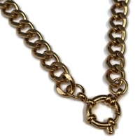 Stalen Bedelketting Gourmetschakel 7mm - Unieke Goudkleur - 50cm - Heren