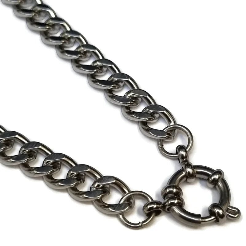 Zilverkleurige Stainless Steel Bedelketting - 7mm - 45cm - Unisex