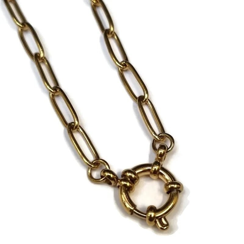 Gouden Stainless Steel Bedelketting - 50cm - Unisex