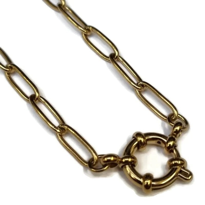 Gouden Stainless Steel Bedelketting - 45cm - Unisex