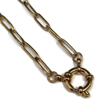 Gouden Stainless Steel Bedelketting - 45cm - Unisex