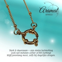 Ketting &acirc;&euro;&ldquo; Staal Bedelketting Bolletjes Schakel Goudkleurig (2mm) - 50cm - Unisex
