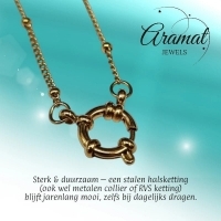Ketting &acirc;&euro;&ldquo; Staal Bedelketting Bolletjes Schakel Goudkleurig (2mm) - 45cm - Unisex