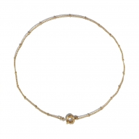 Ketting &acirc;&euro;&ldquo; Staal Bedelketting Bolletjes Schakel Goudkleurig (2mm) - 45cm - Unisex