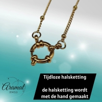 Ketting &acirc;&euro;&ldquo; Staal Bedelketting Bolletjes Schakel Goudkleurig (2mm) - 45cm - Unisex
