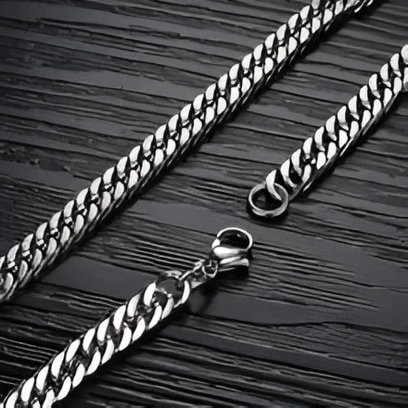 RVS Curb Chain Ketting Zilverkleur - Stoere Schakelketting - 55cm / 4.3mm - Heren