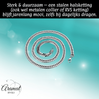 RVS Curb Chain Ketting Zilverkleur - Stoere Schakelketting - 60cm / 7mm - Heren