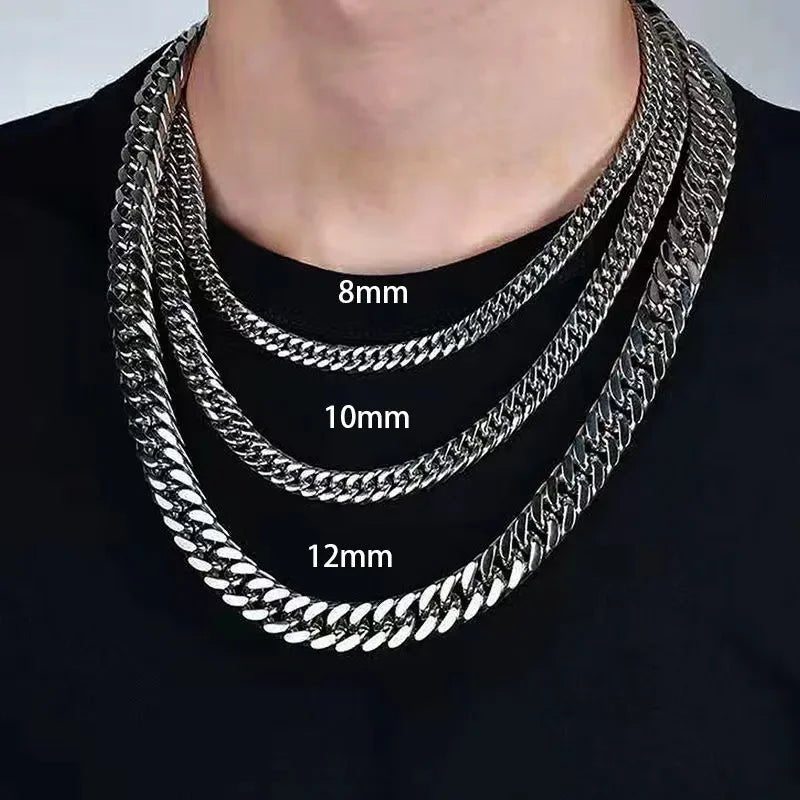 RVS Curb Chain Ketting Zilverkleur - Stoere Schakelketting - 55cm / 9mm - Heren