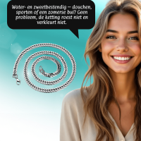 RVS Curb Chain Ketting Zilverkleur - Stoere Schakelketting - 45cm / 3mm - Heren