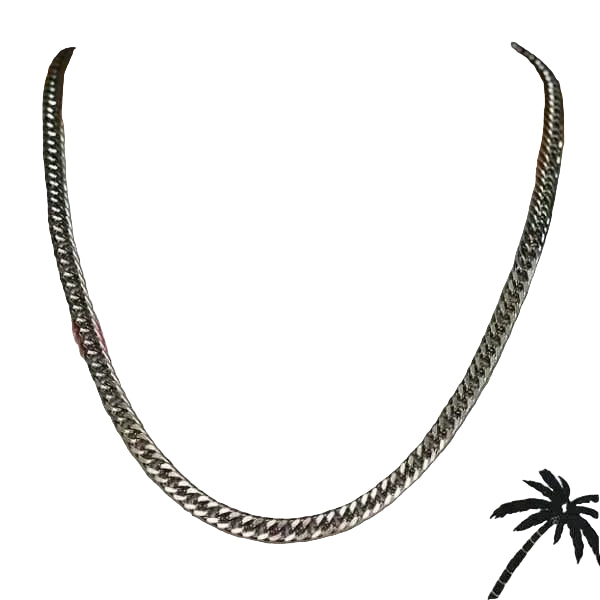RVS Curb Chain Ketting Zilverkleur - Stoere Schakelketting - 60cm / 7.5mm - Heren