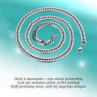 RVS Curb Chain Ketting Zilverkleur - Stoere Schakelketting - 45cm / 2.5mm - Heren