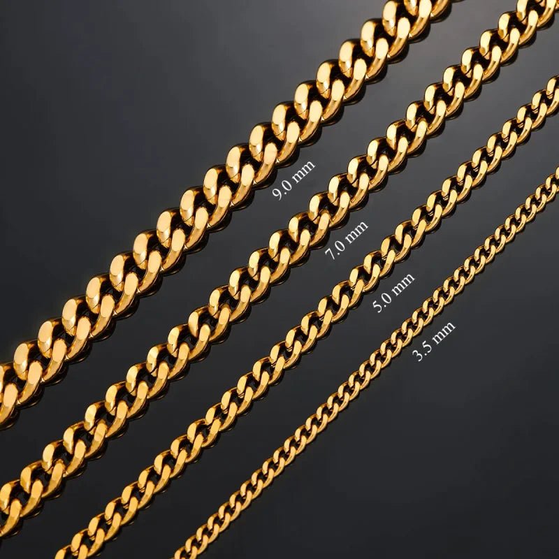 Stijlvolle RVS Gourmet Ketting goudkleur - 60cm / 4mm - Heren