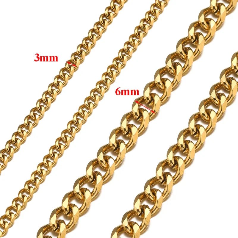Stijlvolle RVS Gourmet Ketting goudkleur - 60cm / 2.3mm - Heren