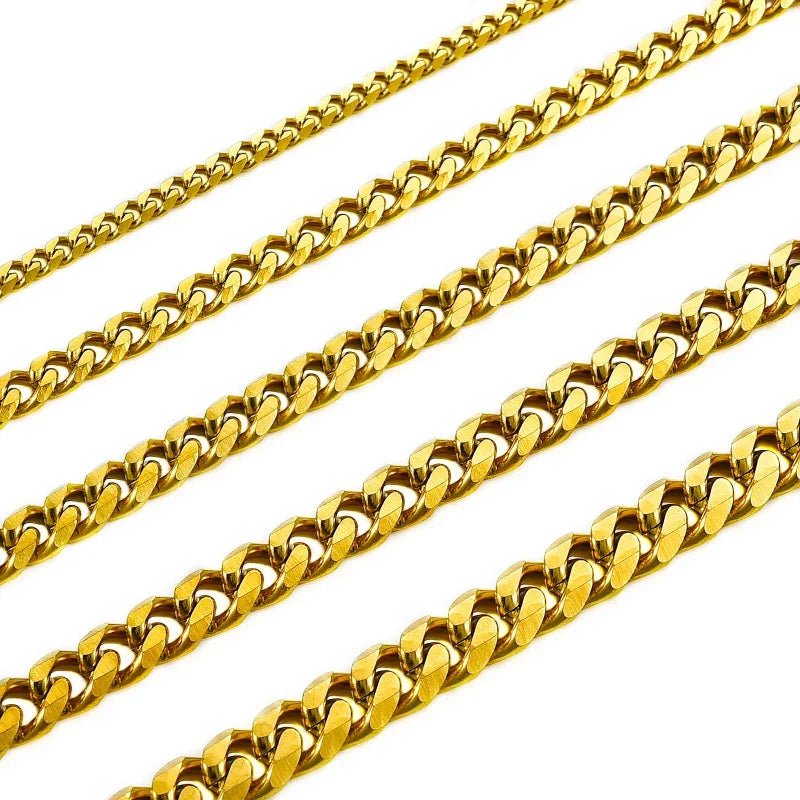 Stijlvolle RVS Gourmet Ketting goudkleur - 50cm / 3mm - Heren