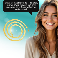 Platte Slangenketting Goudkleurig Staal - 3mm / 65cm - Heren
