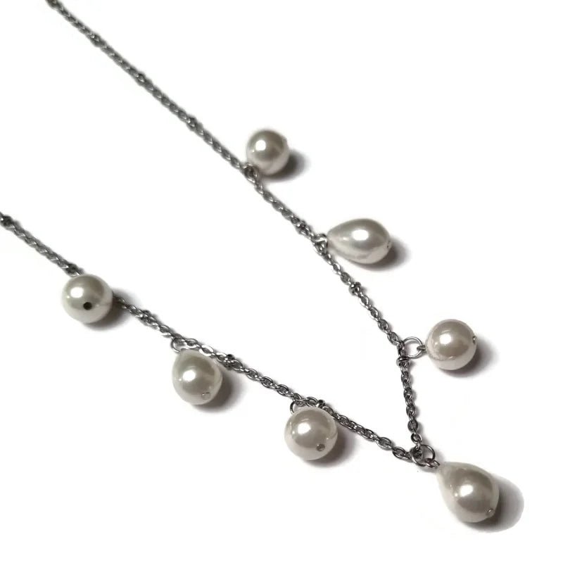Stijlvolle Stalen Parelketting - Heren