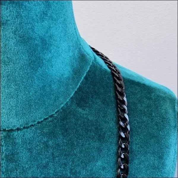 Zwarte Gourmet Schakelketting RVS - 60cm / 8mm - Unisex