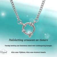 Zilverkleurige Bedelketting met gourmet schakel - 45cm - Dames