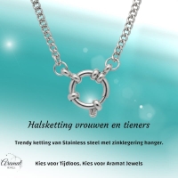 Zilverkleurige Bedelketting met gourmet schakel - 45cm - Dames