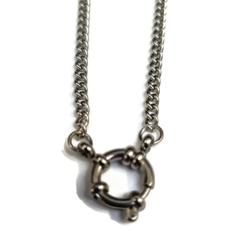 Zilverkleurige Bedelketting met gourmet schakel - 50cm - Dames