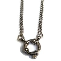 Zilverkleurige Bedelketting met gourmet schakel - 50cm - Dames