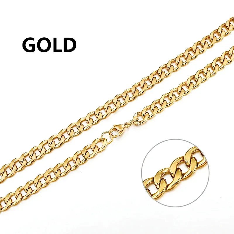 RVS Gourmet Ketting Goudkleurig staal - 7mm / 60cm - Heren