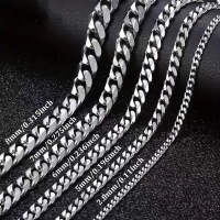 Stalen Curb Gourmet Ketting Zilverkleurig - 75cm / 7mm - Heren