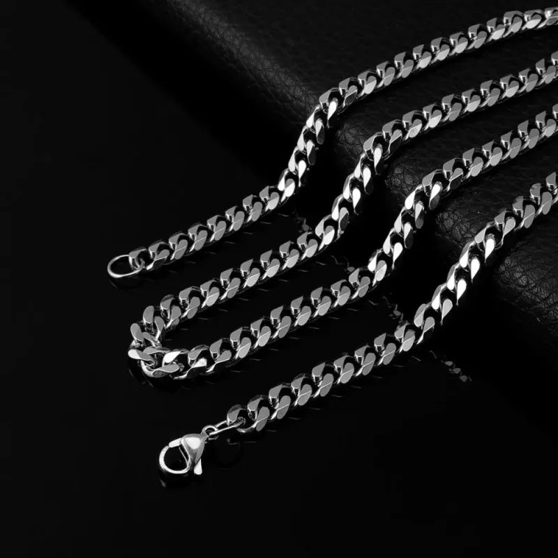 Stalen Curb Gourmet Ketting Zilverkleurig - 75cm / 7mm - Heren