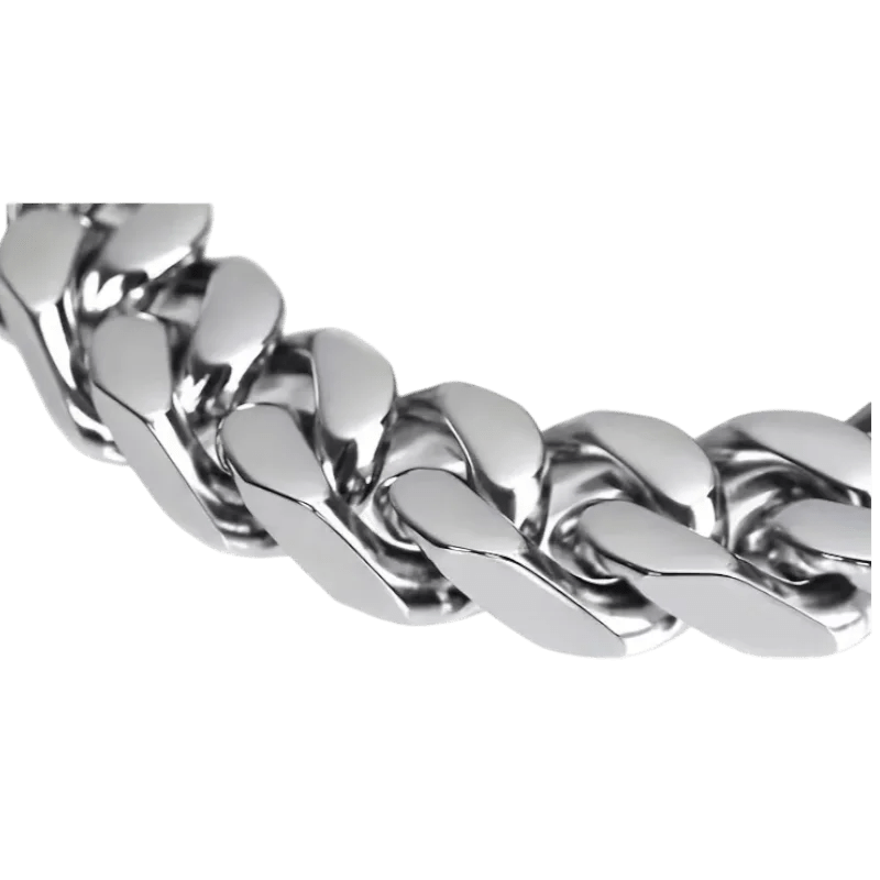 Stalen Curb Gourmet Ketting Zilverkleurig - 70cm / 5mm - Heren