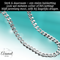 Stalen Curb Gourmet Ketting Zilverkleurig - 70cm / 5mm - Heren