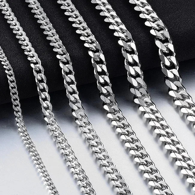 Stalen Curb Gourmet Ketting Zilverkleurig - 70cm / 5mm - Heren