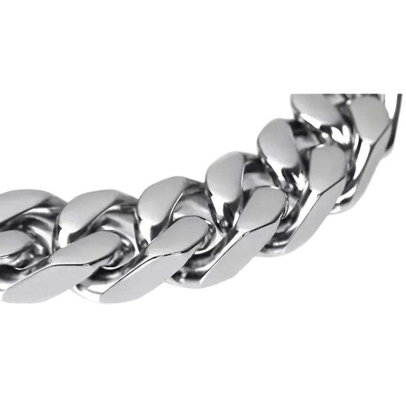 Stalen Curb Gourmet Ketting Zilverkleurig - 70cm / 5mm - Heren