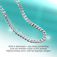 Stalen Curb Gourmet Ketting Zilverkleurig - 70cm / 2.8mm - Heren