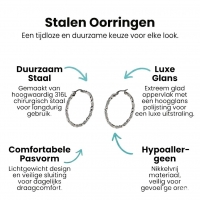 Oorringen &acirc;&euro;&ldquo; RVS Zilverkleur Twisted Design (30mm of 40mm) - 40mm -