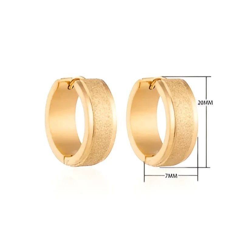 Creolen &acirc;&euro;&ldquo; RVS Goudkleur met Sandblasted Textuur (13mm of 20mm) - 20mm -