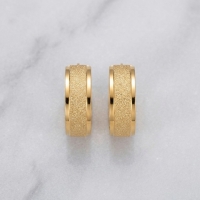 Creolen &acirc;&euro;&ldquo; RVS Goudkleur met Sandblasted Textuur (13mm of 20mm) - 20mm -