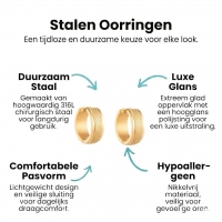 Creolen &acirc;&euro;&ldquo; RVS Goudkleur met Sandblasted Textuur (13mm of 20mm) - 20mm -