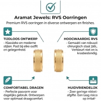 Creolen &acirc;&euro;&ldquo; RVS Goudkleur met Sandblasted Textuur (13mm of 20mm) - 20mm -