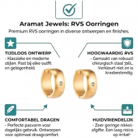 Huggies &acirc;&euro;&ldquo; RVS Goudkleur met Zirkonia - 20mm -