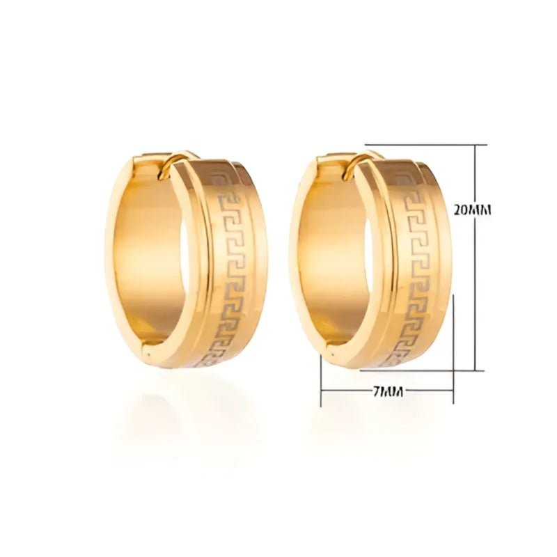 RVS Creolen Goudkleur Grieks Motief/Versace (13 & 20mm) - 20mm -