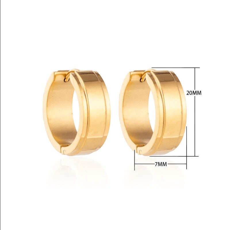 Creolen &acirc;&euro;&ldquo; RVS Goudkleur met Opstaande Rand (13mm of 20mm) - 20mm -