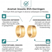 Creolen &acirc;&euro;&ldquo; RVS Goudkleur met Opstaande Rand (13mm of 20mm) - 20mm -
