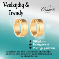Creolen &acirc;&euro;&ldquo; RVS Goudkleur met Opstaande Rand (13mm of 20mm) - 20mm -