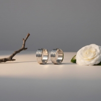 RVS Oorringen Zilverkleur Drie Strepen (13 & 20mm) &acirc;&euro;&ldquo; Uniseks - 20mm -