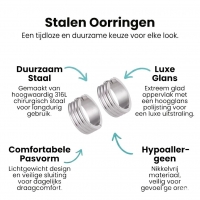 RVS Oorringen Zilverkleur Drie Strepen (13 & 20mm) &acirc;&euro;&ldquo; Uniseks - 20mm -