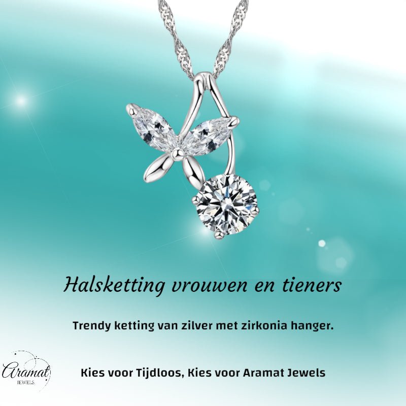 zilveren Vlinder Ketting dames - Dames