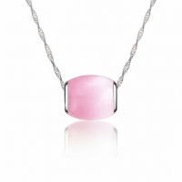 Zilveren Ketting Met Roze Kattenoogsteen - Dames