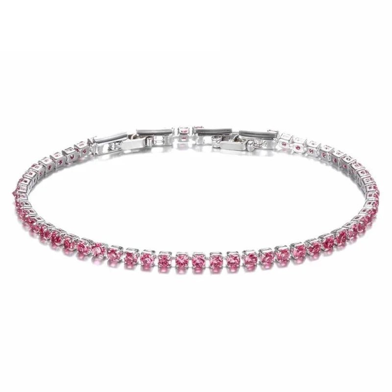 Zilveren Tennisarmband Met Zirkonia - Donker blauw - Dames