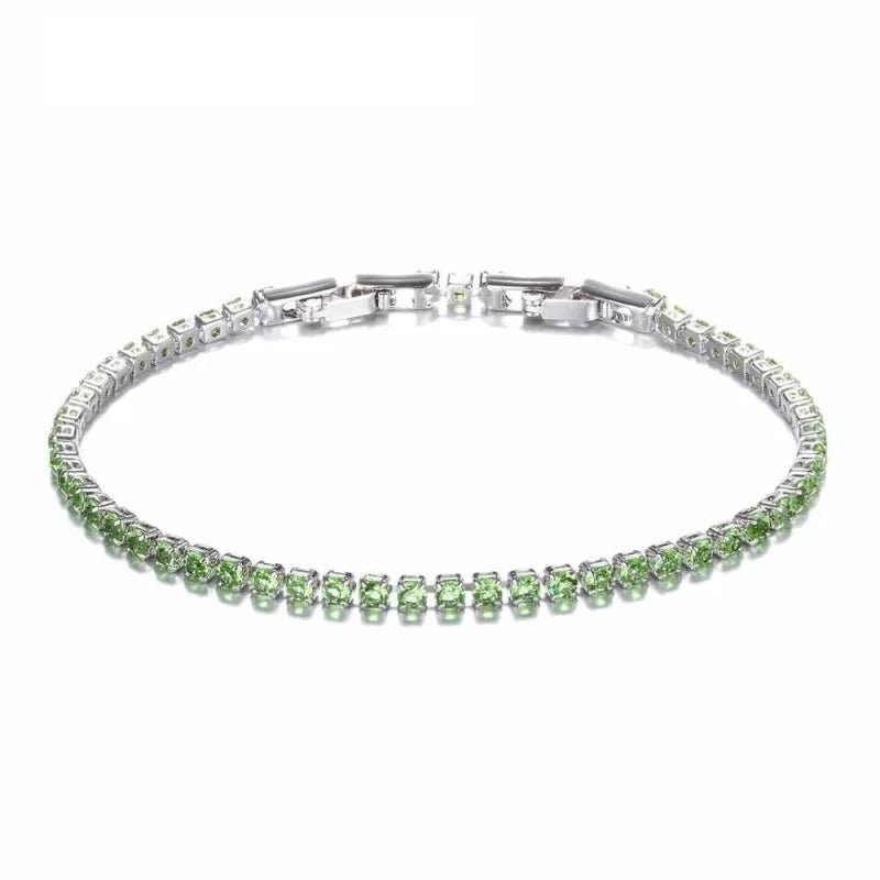 Zilveren Tennisarmband Met Zirkonia - Donker blauw - Dames